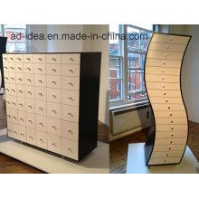 Mobília de madeira criativa Rotatable / exposição de madeira prática com rodízio